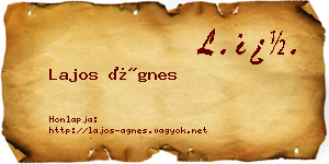 Lajos Ágnes névjegykártya